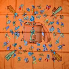 A variation of the Hermès scarf `Paris modiste II ` first edited in 2006 by `Hugo Grygkar`
