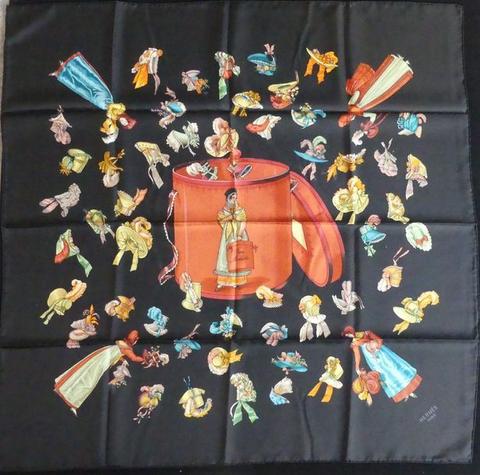 A variation of the Hermès scarf `Paris modiste II ` first edited in 2006 by `Hugo Grygkar`