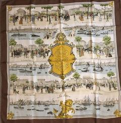 A variation of the Hermès scarf `Paris-London ` first edited in 1966 by `Philippe Ledoux`