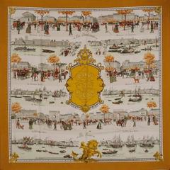 A variation of the Hermès scarf `Paris-London ` first edited in 1966 by `Philippe Ledoux`