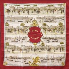 A variation of the Hermès scarf `Paris-London ` first edited in 1966 by `Philippe Ledoux`