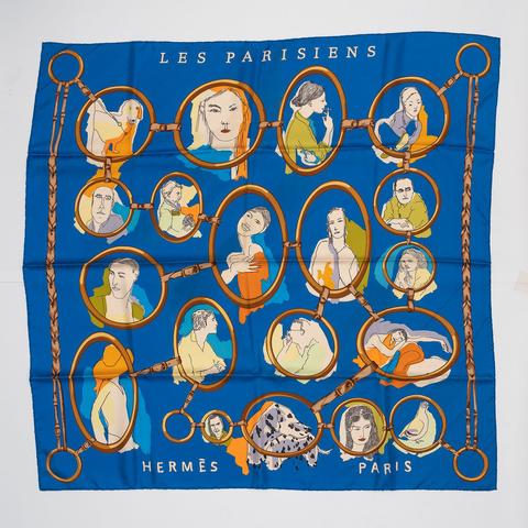 A variation of the Hermès scarf `Les parisiens` first edited in 2006 by `Bali Barret`