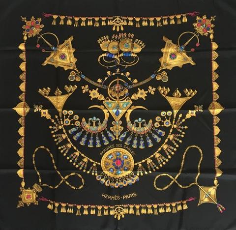 A variation of the Hermès scarf `Parures des sables` first edited in 1994 by `Laurence Bourthoumieux`