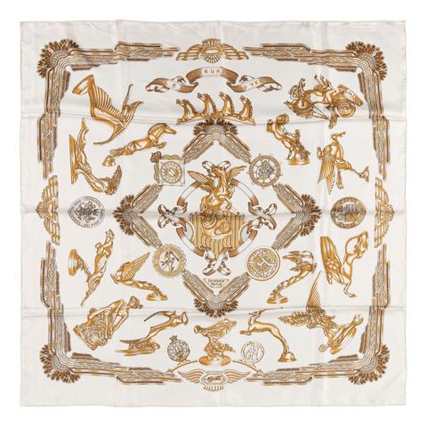 A variation of the Hermès scarf `Les parures du vent ` first edited in 1991 by `Joachim Metz`