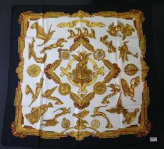 A variation of the Hermès scarf `Les parures du vent ` first edited in 1991 by `Joachim Metz`