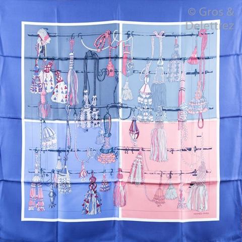 A variation of the Hermès scarf `Passementerie quadri` first edited in 2017 by `Marie-Françoise Héron`