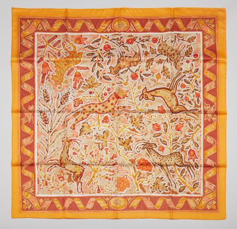 A variation of the Hermès scarf `Pavement ` first edited in 1970 by `Maurice Tranchant`