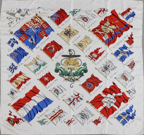 A variation of the Hermès scarf `Pavois ` first edited in 1964 by `Philippe Ledoux`