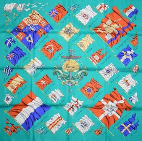A variation of the Hermès scarf `Pavois ` first edited in 1964 by `Philippe Ledoux`