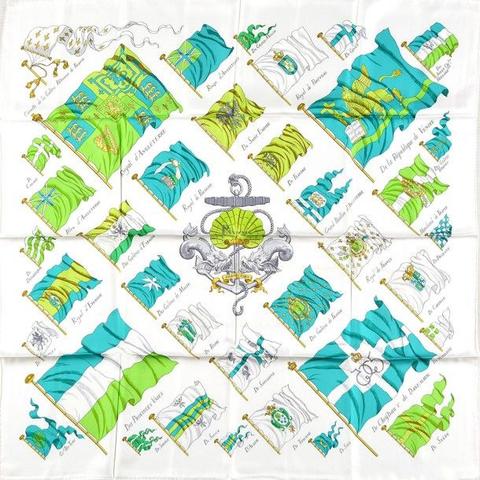 A variation of the Hermès scarf `Pavois ` first edited in 1964 by `Philippe Ledoux`