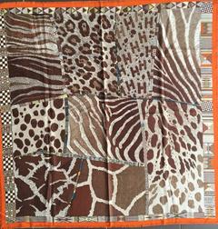 A variation of the Hermès scarf `Pelages et camouflage ` first edited in 2010 by `Aline Honoré`