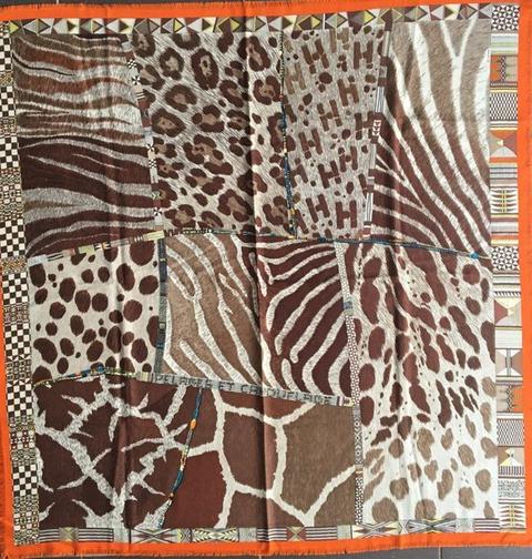 A variation of the Hermès scarf `Pelages et camouflage ` first edited in 2010 by `Aline Honoré`