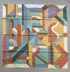 A variation of the Hermès scarf `Perspective cavalière ` first edited in 2014 by `Anamorphèe`