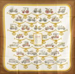 A variation of the Hermès scarf `Petite histoire de l'automobile ` first edited in 1955 by `Hugo Grygkar`