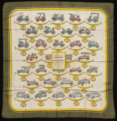 A variation of the Hermès scarf `Petite histoire de l'automobile ` first edited in 1955 by `Hugo Grygkar`
