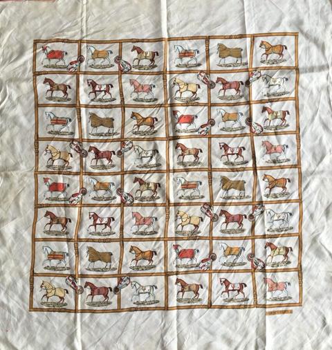 A variation of the Hermès scarf `Petits chevaux ` first edited in 1974 by `Jacques Eudel`