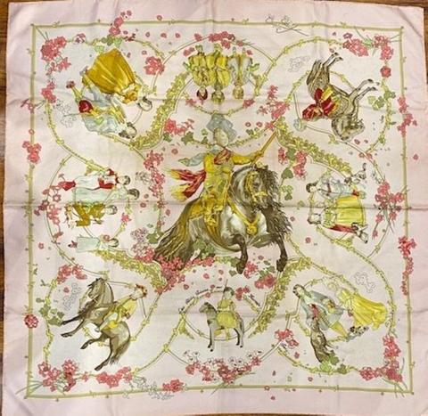 A variation of the Hermès scarf `Les petits princes ` first edited in 2001 by `Catherine Baschet`