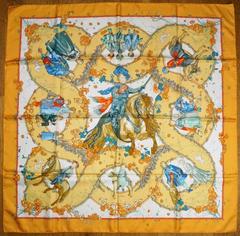 A variation of the Hermès scarf `Les petits princes ` first edited in 2001 by `Catherine Baschet`