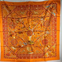 A variation of the Hermès scarf `Peuple du vent ` first edited in 2009 by `Christine Henry`