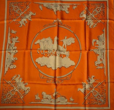 A variation of the Hermès scarf `Phaeton` first edited in 1959 by `Philippe Ledoux`