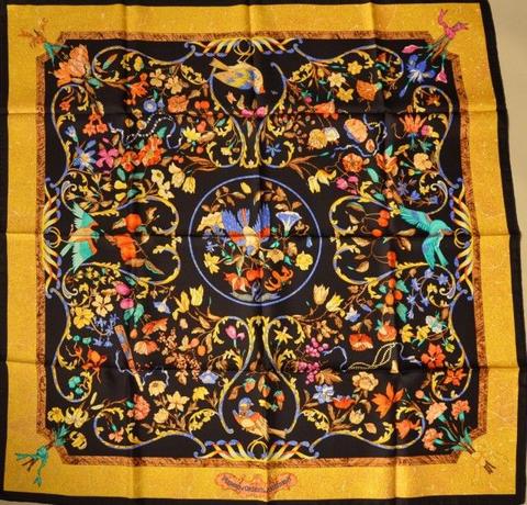 A variation of the Hermès scarf `Pierres d'orient et d'occident ` first edited in 1998 by `Zoè Pauwels`