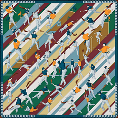 A variation of the Hermès scarf `Pilotari` first edited in 2013 by `Hubert de Watrigant`