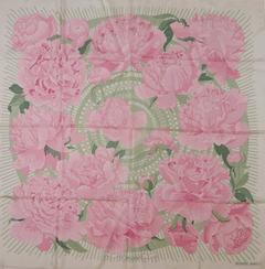 A variation of the Hermès scarf `Les pivoines ` first edited in 1977 by `Christiane Vauzelles`