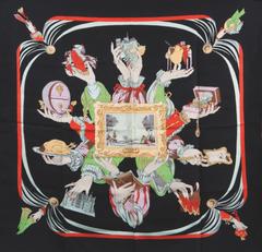 A variation of the Hermès scarf `Plaisir de france ` first edited in 1951 by `Hugo Grygkar`