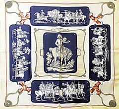 A variation of the Hermès scarf `Plaques à sabler` first edited in 1956 by 