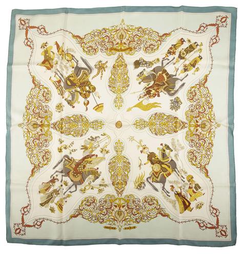 A variation of the Hermès scarf `Poésie persane ` first edited in 1970 by `Julie Abadie`