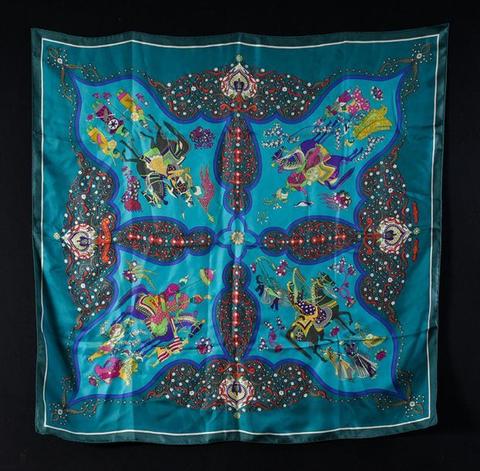 A variation of the Hermès scarf `Poésie persane ` first edited in 1970 by `Julie Abadie`