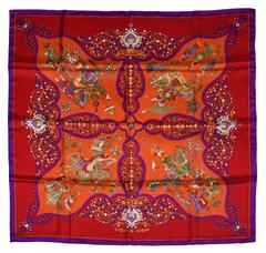 A variation of the Hermès scarf `Poésie persane ` first edited in 1970 by `Julie Abadie`