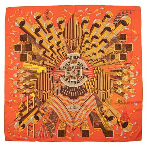 A variation of the Hermès scarf `Point d'orgue` first edited in 2012 by `Pierre Marie`