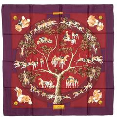 A variation of the Hermès scarf `le poitevin` first edited in 1983 by `Hubert de Watrigant`