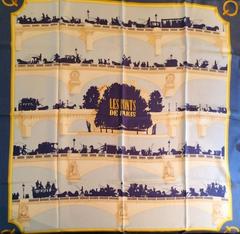 A variation of the Hermès scarf `Les ponts de paris ` first edited in 1952 by `Hugo Grygkar`