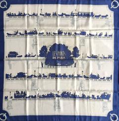 A variation of the Hermès scarf `Les ponts de paris ` first edited in 1952 by `Hugo Grygkar`