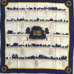 A variation of the Hermès scarf `Les ponts de paris ` first edited in 1952 by `Hugo Grygkar`