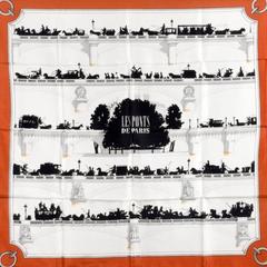 A variation of the Hermès scarf `Les ponts de paris ` first edited in 1952 by `Hugo Grygkar`