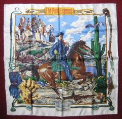 A variation of the Hermès scarf `The pony express ` first edited in 1993 by `Kermit Oliver`