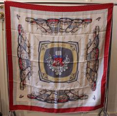 A variation of the Hermès scarf `Port de paris ` first edited in 1954 by `Hugo Grygkar`