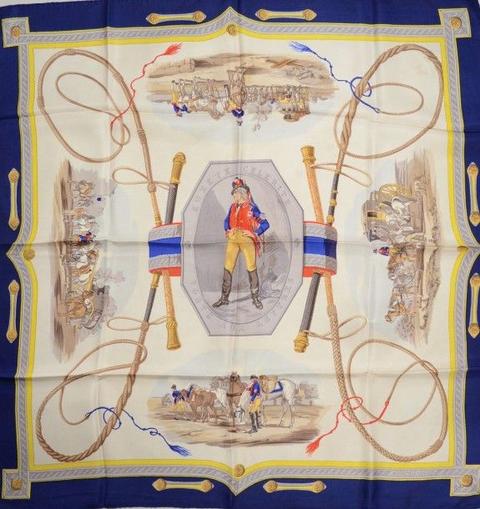 A variation of the Hermès scarf `Poste aux lettres` first edited in 1957 by `Hugo Grygkar`