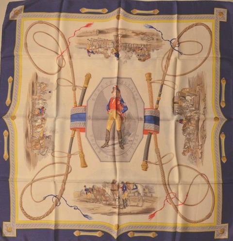 A variation of the Hermès scarf `Poste aux lettres` first edited in 1957 by `Hugo Grygkar`