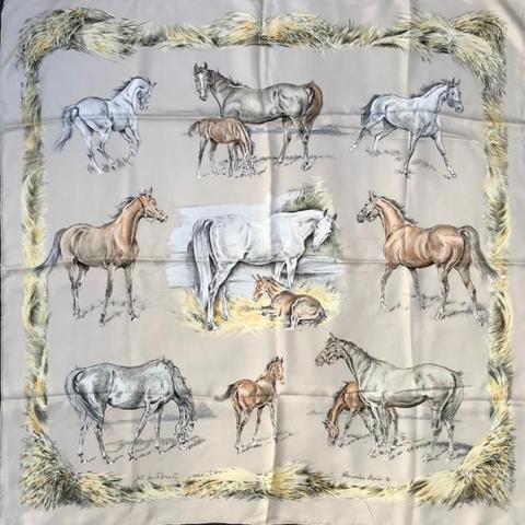 A variation of the Hermès scarf `Poulains ` first edited in 1960 by `Xavier de Poret`