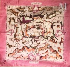 A variation of the Hermès scarf `Premières mains ` first edited in 2002 by `Zoè Pauwels`