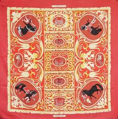 A variation of the Hermès scarf `La présentation` first edited in 1978 by `Christiane Vauzelles`