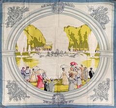 A variation of the Hermès scarf `Promenade à versailles ` first edited in 1953 by `Hugo Grygkar`