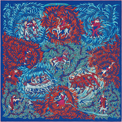 A variation of the Hermès scarf `La promenade de platon` first edited in 2013 by `Annie Faivre`