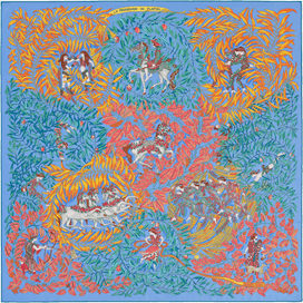 A variation of the Hermès scarf `La promenade de platon` first edited in 2013 by `Annie Faivre`