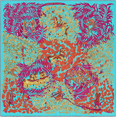 A variation of the Hermès scarf `La promenade de platon` first edited in 2013 by `Annie Faivre`