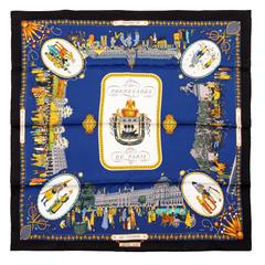 A variation of the Hermès scarf `Promenade de paris ` first edited in 1962 by `Philippe Ledoux`
